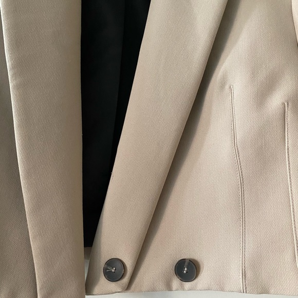 Zara Taupe Cropped Blazer Size S - Picture 5 of 8